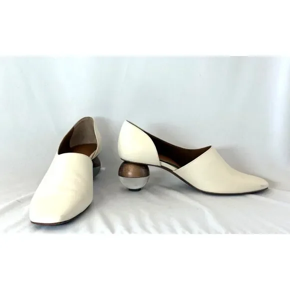 NEOUS Opus Sphere Heels Square Toe Ivory Size 8.5 - Picture 2 of 9